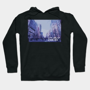 Japanese city pop art  series 2 - Akihabara Tokyo Japan in - retro aesthetic - Old retro TV glitch style Hoodie